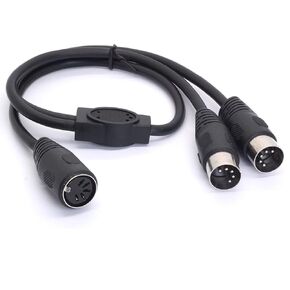 محول كابل GLHONG MIDI Y Splitter، مقبس أنثى 5 دبوس Din إلى مقبس مقبس ذكر مزدوج 2 كابل MIDI لخلاطات MIDI، ولوحات المفاتيح MIDI، وخلاطات الموسيقى البيانو الإلكتروني in Kuwait
