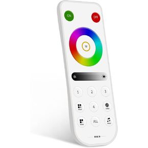 BTF-LIGHTING RB1 2.4G Wireless Touch RF Remote for SPI Chasing Single Color LED Strip Light 4 Zone Control Match with SP630E SP631E SP636E