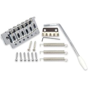 Metallor 6 سلاسل خمر لجام Tremolo Bridge كامل الحجم من الصلب لStrat SQ Style قطع الغيتار الكهربائي استبدال مع شريط وامي كروم. in Kuwait