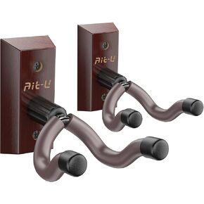 2 حزمة غيتار جدار جبل شماعات - Ait-u المهنية على شكل حرف V الغيتار شماعات جدار جبل قابل للتعديل حامل جدار الغيتار هوك مع قاعدة من الخشب الصلب للقيثارات الصوتية باس القيثارة in Kuwait