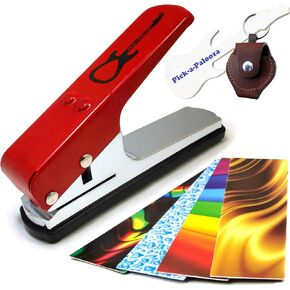 Pick-a-Palooza DIY Guitar Pick Punch مع حامل سلسلة مفاتيح جلدية - أسود in Kuwait
