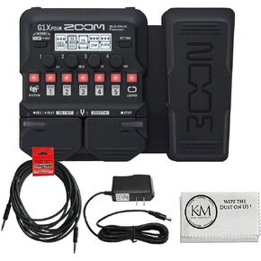 معالج Zoom G1X ذو أربعة تأثيرات متعددة للجيتار مع حزمة دواسة التعبير مع (1) كابل أداة بطول 20 قدمًا، (1) مصدر طاقة 9 فولت وقماش (3 عناصر) in Kuwait