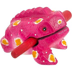 5" Wooden Frog Percussion Instrument Wood Frog Guiro Rasp Tone Block Thailand Handcraft Musical Lucky Frog Home Office Decoration Nice Gift (Brown) in Kuwait
