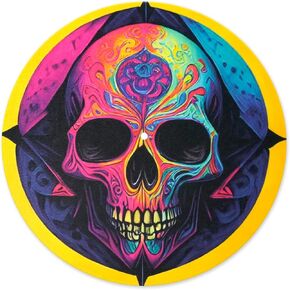 Turntable Platter Mat, 12 Inches Record Mat Felt Skull Pattern Anti-Static Slip Mat for Vinyl LP DJ Turntable Record Player, Reduces Vibrations & Improved Sound Clarity,Style A