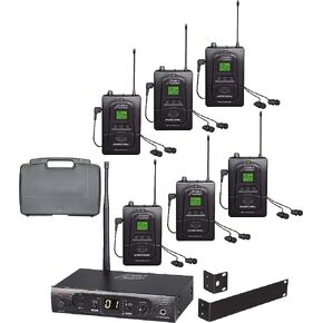 اوديو 2000 اس نظام مراقبة لاسلكي داخل الاذن AWM630BU UHF 100 بتردد قابل للاختيار مع ستة مستقبلات لاسلكية وشنطة حمل من بلاستيك PVC in Kuwait