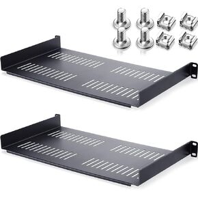 2 Pieces Rack Shelf Vented Rack Mount Shelf Universal Heavy Duty Server Rack Shelf for 19 Inch Network Equipment Rack and Cabinet 10 Inch Deep (1U,19 x 10 x 1.7 Inch) in Saudi Arabia