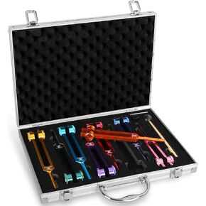 مجموعة شوكة الرنين سولفيجيو من تيباتيارد - 8 قطع شوكة ضبط ملونة مرجحة، شوكة ضبط الشاكرا للشفاء والعلاج الصوتي والتأمل in Kuwait