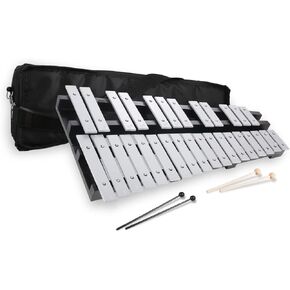 مجموعة أدوات قرع إكسيليفون فيبرافون من جلوكنسبيل، 30 ملاحظة قابلة للطي للبالغين والأطفال - تتضمن مطرقتين وحقيبة حمل in Kuwait