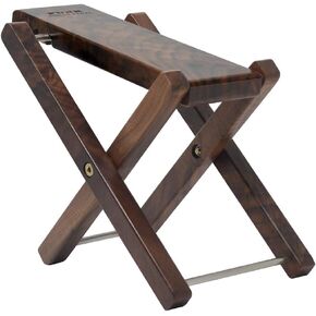 Wood Guitar Foot Stool Black Walnut Solid Wood Footrest 3-Level Adjustable Height Folding Widen Guitar Pedal