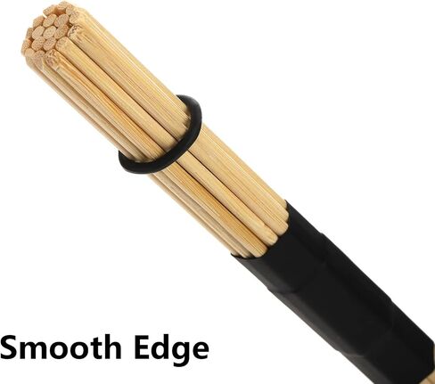 YOUEON 3 Pair 16 Inch Bamboo Hot Rods Drumsticks, Constructed of 19 Bamboo Dowels, Rods Drum Brushes, 5A Drum Sticks for Jazz, Rock Band, Folk, Small Venue and Acoustic Performance, Black in Saudi Arabia
