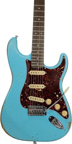 Sawtooth ES Relic Electric Guitar, Aero Blue with Tortoise Pickguard in Saudi Arabia