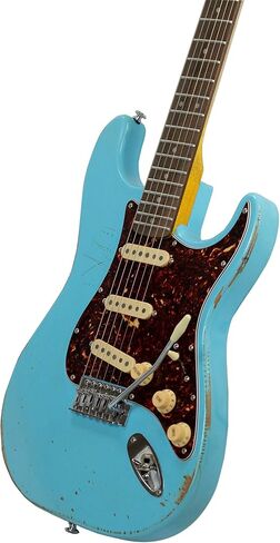 Sawtooth ES Relic Electric Guitar, Aero Blue with Tortoise Pickguard in Saudi Arabia
