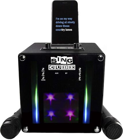 RockJam SingCube 10 Watt Rechargeable Bluetooth Lights, Microphone and Voice Changer, 10W Karaoke Machine (RJPS100) in Saudi Arabia