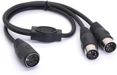 GLHONG MIDI Y Splitter Cable Adapter, Din 5 Pin Female Jack to Dual 2 Male Plug Socket MIDI Cable for MIDI Mixers,MIDI Keyboards,Music Mixers Electronic Pianos in Saudi Arabia