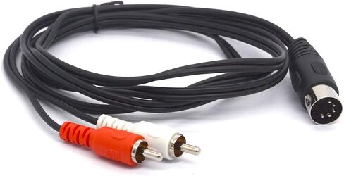5 Pin Midi to RCA Cable, 5-Pin Din Male to 2 RCA Phono Male Plugs Audio Lead Cord for Bang & Olufsen, Naim, Quad, Stereo Systems in Saudi Arabia