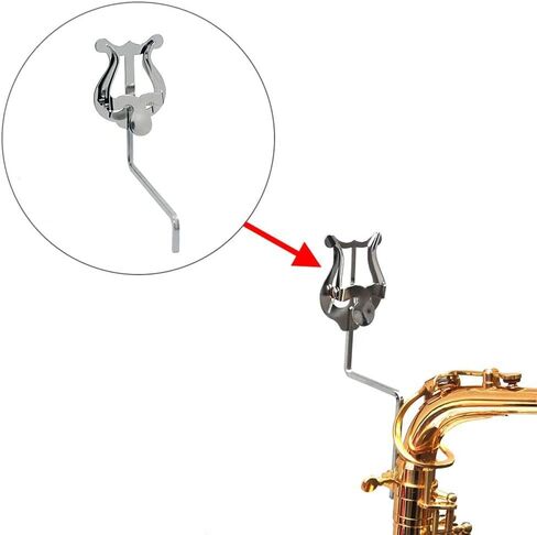 Jiayouy Nickel-Plated Saxophone Marching Lyre Music Sheet Clip for Alto Tenor Saxophone Silver in Saudi Arabia