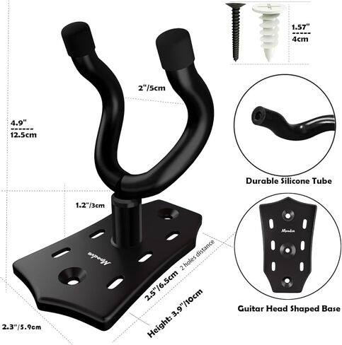 حامل جيتار على الحائط 3 قطع، حامل جيتار على شكل رأس جيتار، حامل جيتار معدني قوي للجدار، حامل جيتار جداري لاستخدام الجيتار الصوتي والكهربائي القيثارة المندولين في المنزل والاستوديو (3) in Kuwait