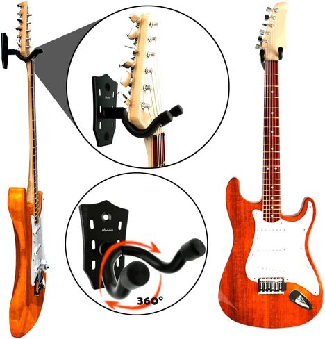 حامل جيتار على الحائط 3 قطع، حامل جيتار على شكل رأس جيتار، حامل جيتار معدني قوي للجدار، حامل جيتار جداري لاستخدام الجيتار الصوتي والكهربائي القيثارة المندولين في المنزل والاستوديو (3) in Kuwait