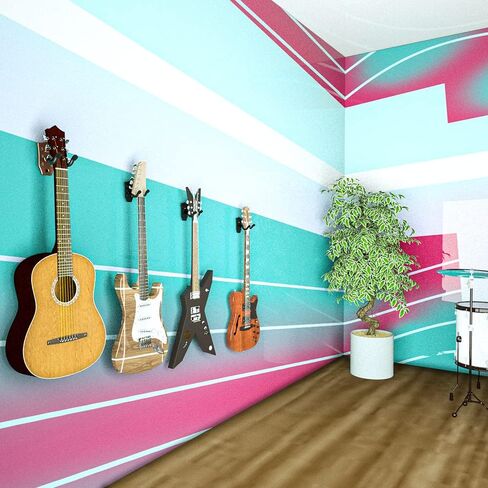 حامل جيتار على الحائط 3 قطع، حامل جيتار على شكل رأس جيتار، حامل جيتار معدني قوي للجدار، حامل جيتار جداري لاستخدام الجيتار الصوتي والكهربائي القيثارة المندولين في المنزل والاستوديو (3) in Kuwait