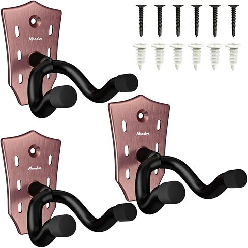 Guitar Wall Mount 3-Pack, Guitar Hanger Guitar Head Shaped, Sturdy Metal Guitar Holder for Wall, Guitar Wall Hanger Stand for Using Acoustic & Electric Guitar Ukulele Mandolin at Home and Studio (3) in Saudi Arabia