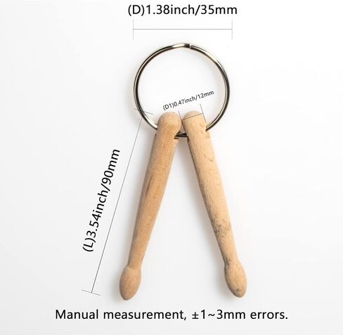 Cheerock Mini Drum Sticks Keychain 2 Natural Wood Miniature Drum Stick Percussion Key Ring for Drummer in Saudi Arabia