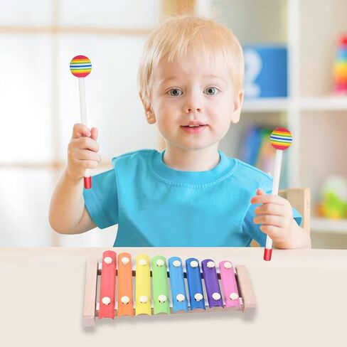 6 قطع من عصا الطبل المصاصة المصنوعة من اللباد براس اسفنجي من البلاستيك، مطرقة تيمباني، عصي طبول قرعية يدوية للاطفال، ملحقات الالات الموسيقية للاطفال in Kuwait