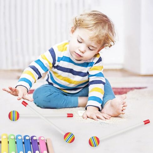 6 قطع من عصا الطبل المصاصة المصنوعة من اللباد براس اسفنجي من البلاستيك، مطرقة تيمباني، عصي طبول قرعية يدوية للاطفال، ملحقات الالات الموسيقية للاطفال in Kuwait