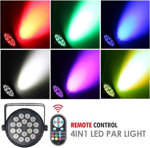 أضواء المسرح LED، 72 وات أضواء بارعة عالية السطوع DJ Disco Up إضاءة المسرح ضوء الصوت المنشط ستروب RGB يمكن أن تضيء مع جهاز تحكم عن بعد وDMX متوافق مع 7 قنوات 7 وضع لعرض بار نادي الزفاف in Kuwait