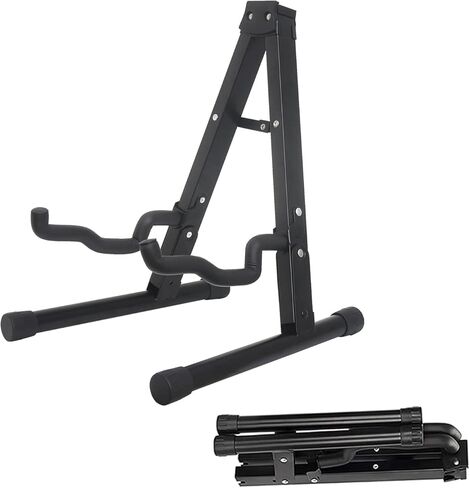 Farcaya Guitar Stand Floor Foldable A Frame Metal Guitar Stand Holder Universal for Acoustic Classical Electric Bass Guitars in Kuwait