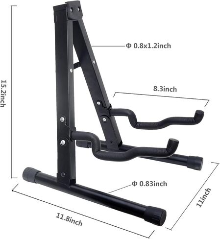 Farcaya Guitar Stand Floor Foldable A Frame Metal Guitar Stand Holder Universal for Acoustic Classical Electric Bass Guitars in Kuwait