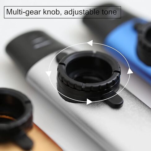 كازو معدني عالي الأداء من MEELAND Kazoo مناسب للاستخدام مع الجيتارات والقيثارة وغيرها من الأدوات، مكان سهل تعلم الآلات الموسيقية kazoo /5 مزامير بديلة تتضمن/أزرق (فضي) in Kuwait