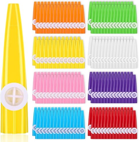 Boao 200 Pcs Plastic Kazoo Musical Instruments Party Kazoos for Adults Fun Music Kazoo for Kids Classrooms Musical Toy Favors Gift Prize Bulk, 8 Assorted Color in Kuwait