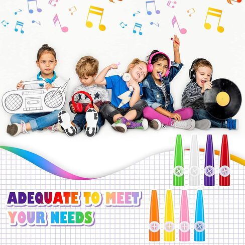Boao 200 Pcs Plastic Kazoo Musical Instruments Party Kazoos for Adults Fun Music Kazoo for Kids Classrooms Musical Toy Favors Gift Prize Bulk, 8 Assorted Color in Kuwait