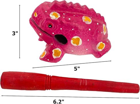 5" Wooden Frog Percussion Instrument Wood Frog Guiro Rasp Tone Block Thailand Handcraft Musical Lucky Frog Home Office Decoration Nice Gift (Brown) in Kuwait