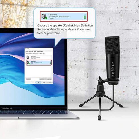 ميكروفون كمبيوتر USB مع كتم الصوت / 3.5 مم سماعة جاك ، مقبس 24 بت وتشغيل معدن مكثف Cardioid تدفق الميكروفون لجهاز ماك ويندوز الكمبيوتر المكتبي ، لاجتماعات التكبير ، يوتيوب ، التسجيل ، سكايب in Kuwait