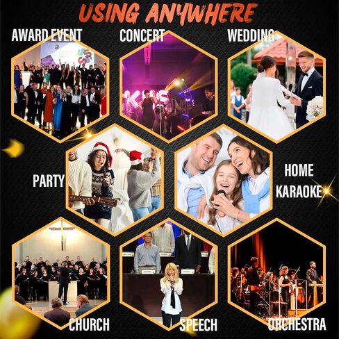 ميكروفون سلكي بلون بينك RB58 مع كيبل XLR 3.5 متر مع جهاز غناء كاريوكي دي جي خلاط نظام مكبر صوت للبالغين والاطفال، ميكروفون صوتي ديناميكي قلبي مع مقبض من حجر الراين اللامع وحزام شبكي مع حقيبة in Kuwait