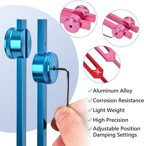 مجموعة شوكة الرنين سولفيجيو من تيباتيارد - 8 قطع شوكة ضبط ملونة مرجحة، شوكة ضبط الشاكرا للشفاء والعلاج الصوتي والتأمل in Kuwait