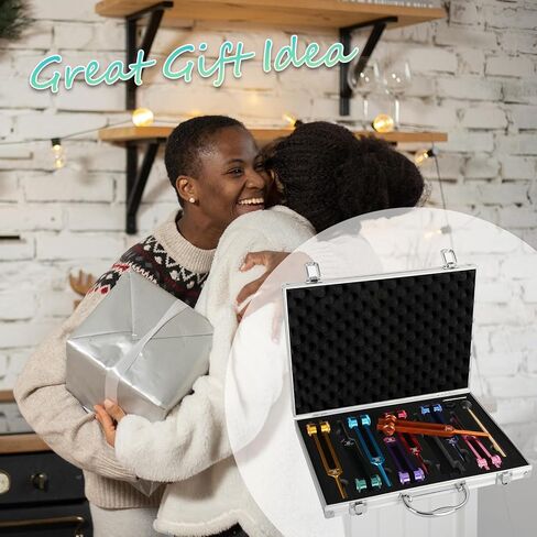 مجموعة شوكة الرنين سولفيجيو من تيباتيارد - 8 قطع شوكة ضبط ملونة مرجحة، شوكة ضبط الشاكرا للشفاء والعلاج الصوتي والتأمل in Kuwait