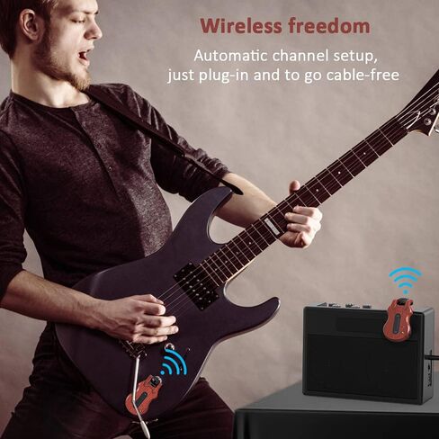 Sumina Wireless Guitar System Audio Digital Guitar Receiver مدمج ببطارية قابلة لإعادة الشحن 100 قدم in Kuwait