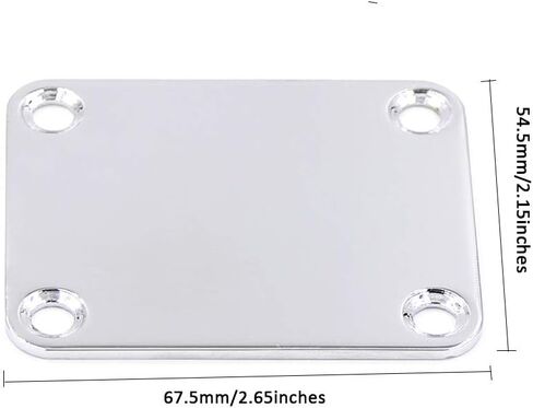 Bass Guitar Neck Plate with Mounting Screws,Replacement Metal Neckplate 4 Holes Neck Joint Board for Electric Guitar (Black) in Saudi Arabia