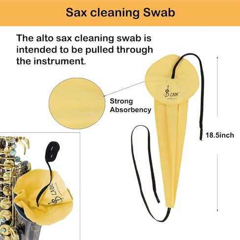 Saxophone Cleaning Kit, 10-in-1 Alto Saxophone Cleaning Kit Including Sax Cleaning Cloth, Mouthpiece Brush, Mini Screwdriver Cleaning Cloth for Flute and Wind & Woodwind Instrument in Kuwait