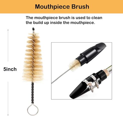 Saxophone Cleaning Kit, 10-in-1 Alto Saxophone Cleaning Kit Including Sax Cleaning Cloth, Mouthpiece Brush, Mini Screwdriver Cleaning Cloth for Flute and Wind & Woodwind Instrument in Kuwait