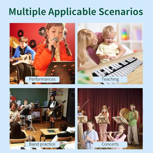 مجموعة أدوات قرع إكسيليفون فيبرافون من جلوكنسبيل، 30 ملاحظة قابلة للطي للبالغين والأطفال - تتضمن مطرقتين وحقيبة حمل in Kuwait