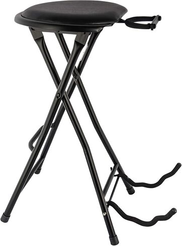 Eastrock Guitar Stool Seat, Foldable Guitar Seat with Footrest High-Density Sponges Guitar Chair with Guitar Holder for Acoustic and Electric Guitars Foldable Guitar Stand Playing Stool in Saudi Arabia