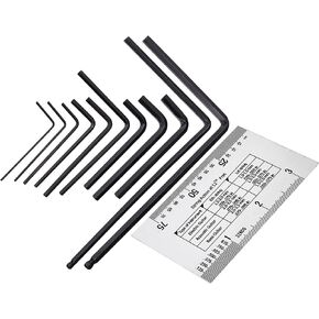 MIECOO 12PCS Guitar Luthier Repair Tool Kit, Includes 11PCS Guitar Bass Neck Bridge Nut Screw Adjustment Truss Rod Allen Wrenches and Guitar String Action Ruler Gauge for Guitar & Bass