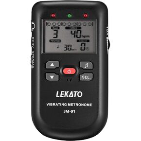 Vibrating Metronome for Piano Guitar Drum Ukulele Practice, Electronic Digital Metronome with Timer, Counts by Male/Female Vocal, by LEKATO