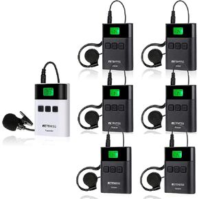 Retekess TT122 Translation Equipment, Tour Guide System Wireless, 492ft, 36 Channels, Plant Tour Headsets, Interpretation Equipment for Tour, Museum(1 Transmitter 6 Receivers) in Saudi Arabia