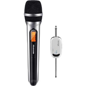 نظام ميكروفون لاسلكي Alvoxcon، ميكروفون ديناميكي UHF محمول باليد لـ PA، مضخم الصوت، ستيريو، المؤتمرات، DJ، التسجيل الصوتي، الغناء، الكنيسة، الأداء على المسرح، أحداث الحفلات (جهاز استقبال صغير بمقبس 1/4 بوصة) in Kuwait