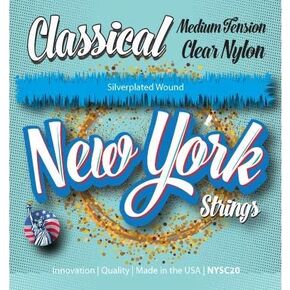 New York Strings NYSC20 أوتار جيتار كلاسيكية نايلون شفاف مطلي بالفضة - توتر متوسط ​​- ابتكار - جودة - The New York Strings هي سيمفونية من الأوتار - صُنع في الولايات المتحدة الأمريكية in Kuwait