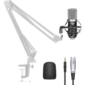 Neewer NW-700 ميكروفون مكثف للبث والتسجيل في الاستوديو الاحترافي (1) ميكروفون مكثف NW-700 (1) حامل صدمات للميكروفون المعدني (1) غطاء إسفنجي مضاد للرياح من النوع الكروي (1) كابل صوت ميكروفون in Kuwait